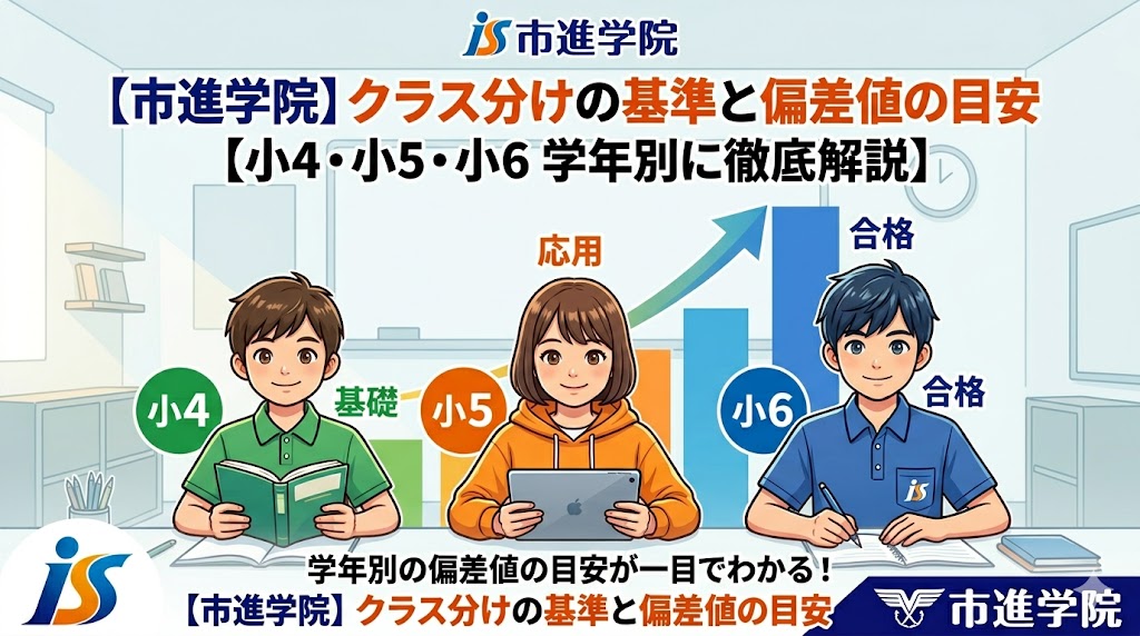 市進クラス分け基準と偏差値