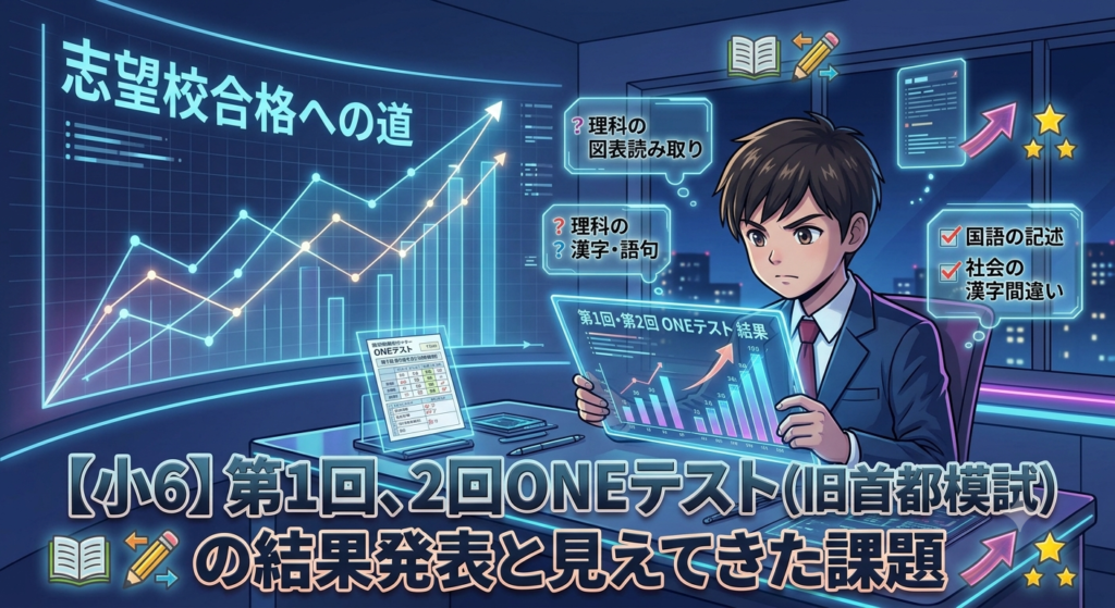 【小6】第1回、2回ONEテスト（旧首都模試）の結果発表と見えてきた課題