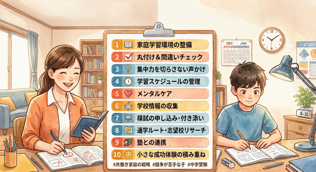 中学受験、親がやるべきサポートリスト
